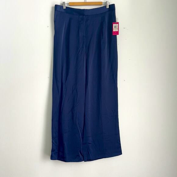 NWT Vince Camuto satin wide leg elastic waist dress trouser pants sz 12 - Picture 2 of 7